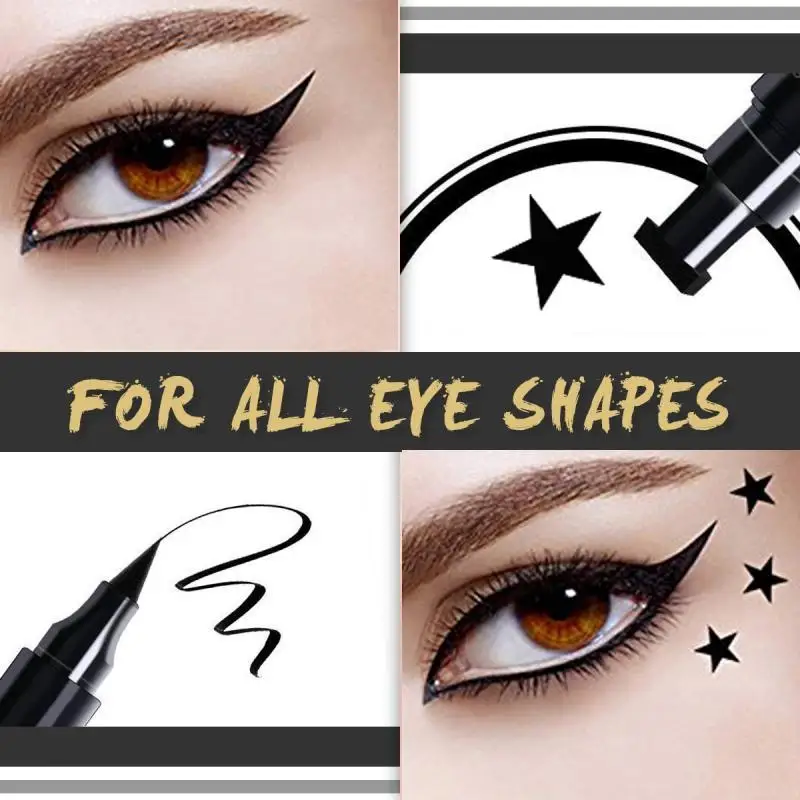 4pcs Stars Moon Love Eyeliner Double-headed Seal Liquid Set Smooth Quick Dry Long Lasting Waterproof Makeup |