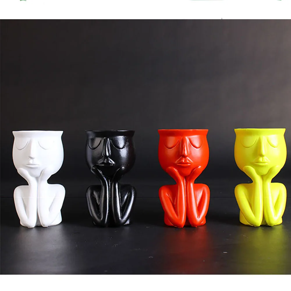 Гуманоидный цветочный горшок из смолы креативные поделки суккулентная ваза