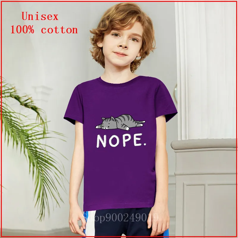 Nope Not Today/белая рубашка с рисунком кота Детская Хлопковая футболка короткими