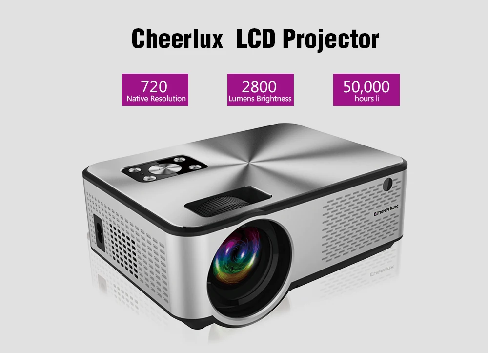 Cheerlux C9 ЖК-проектор 2800 люмен 1280x720P поддержка 1080P HDMI+ USB+ VGA 50-20 дюймов домашний кинотеатр развлечения коммерческий