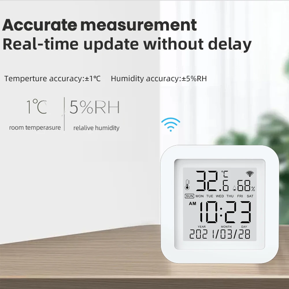 Датчик температуры и влажности Tuya с Wi-Fi цифровой термометр гигрометр