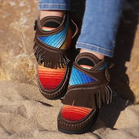 

boots for New color matching tassel flat bottom low heel autumn winter 2020
