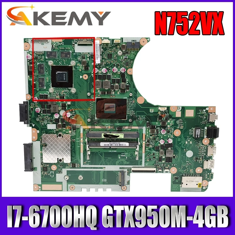Материнская плата Akemy N752VX для ноутбука ASUS VivoBook Pro N752VW N752V оригинальная материнская