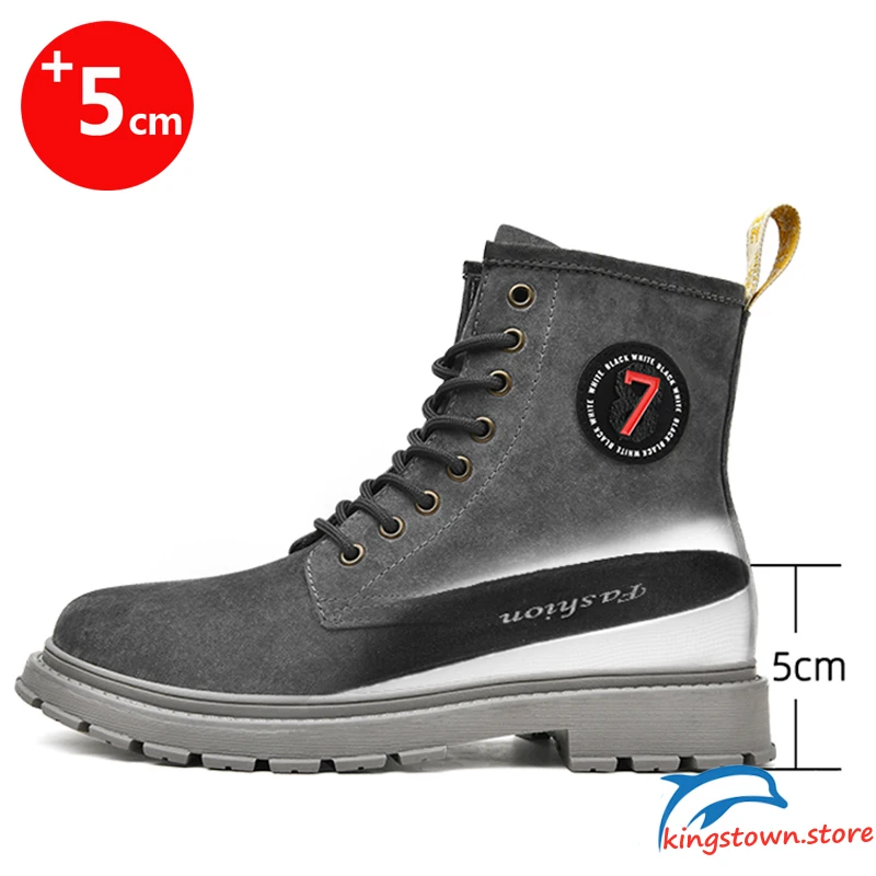 Высокие ботинки Кожаные Мужская обувь Обувь увеличивающая рост Ботинки