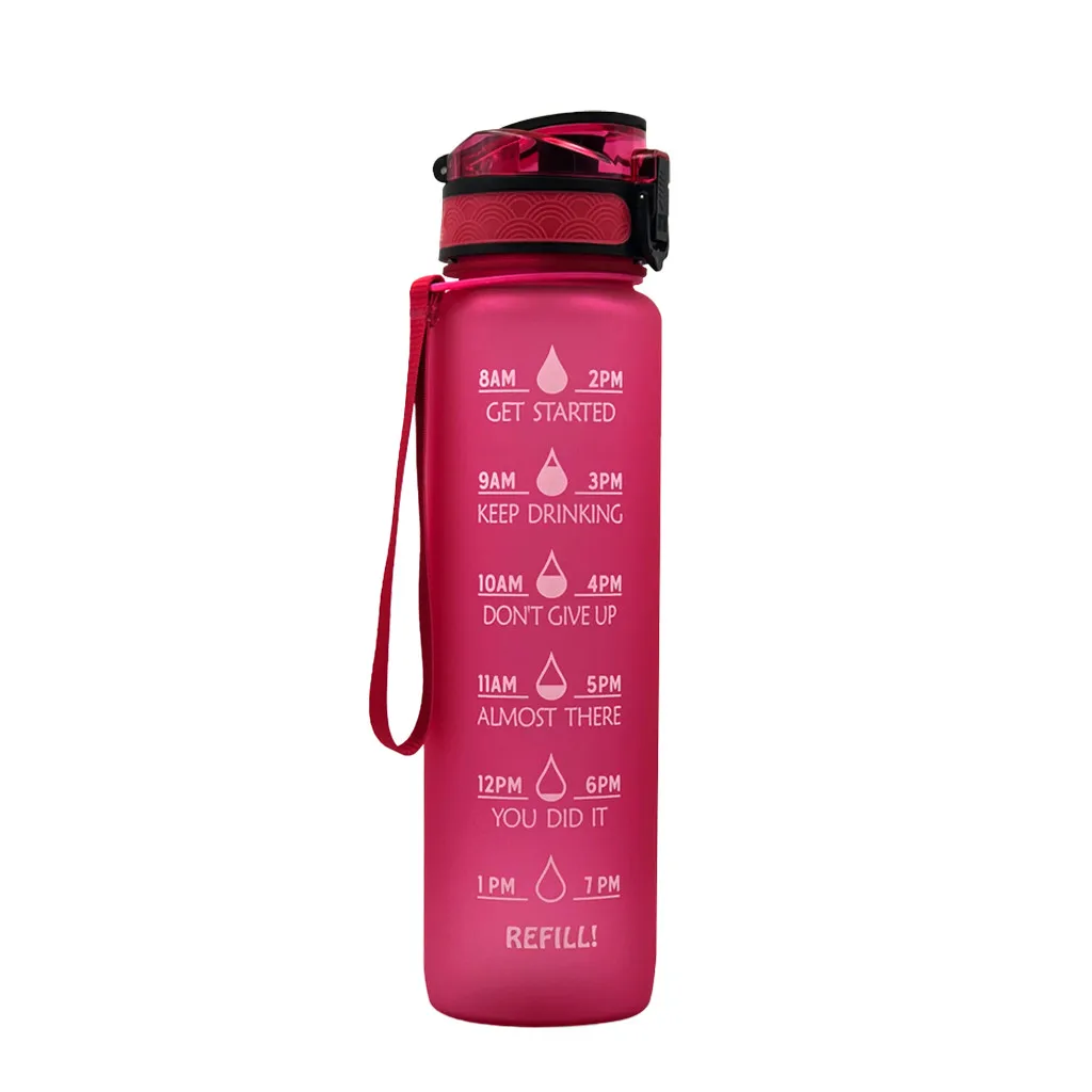 

Motivational Tritan Water Bottle with Time Marker Leakproof Bottle for Fitness Sports Motivational Water Bottle with Time Marker