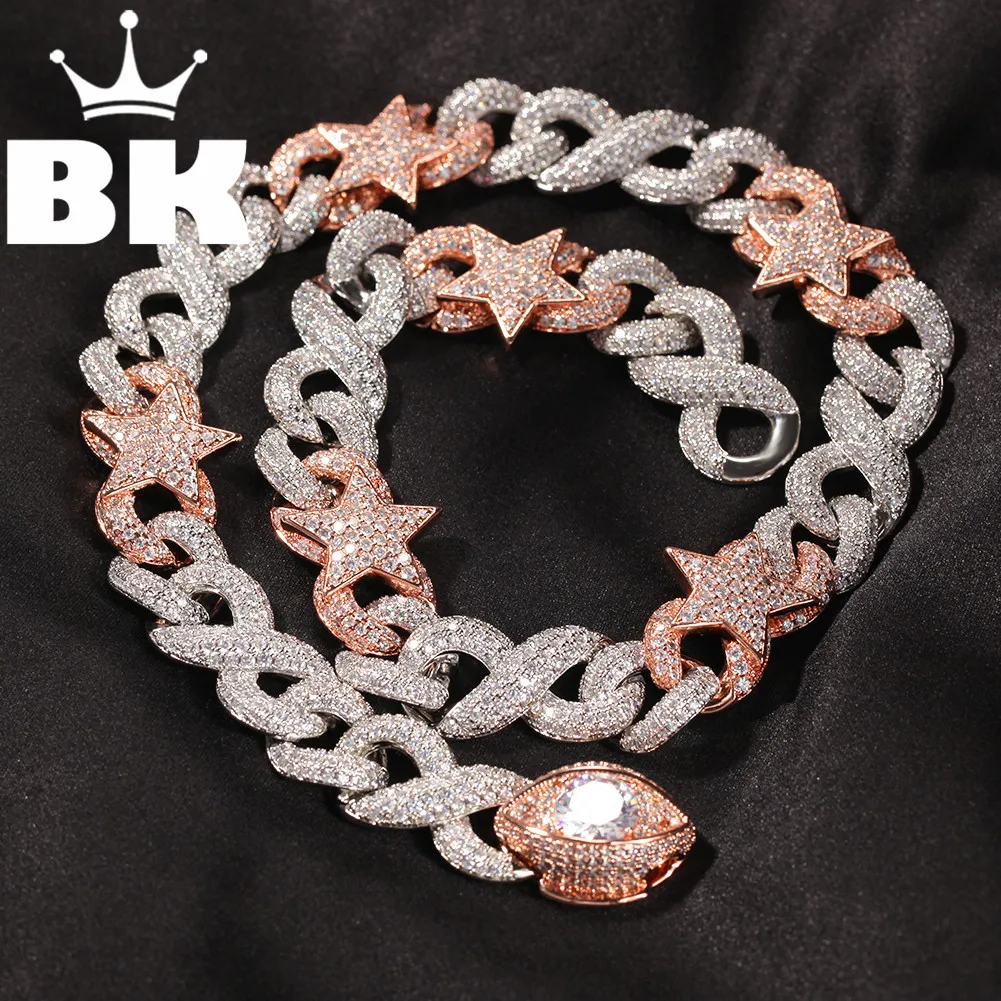 THE BLING KING Five-Pointed Star Eye Buckle Zirconia Tennis Lovely Top Quality Hiphop Necklace Luxury Full Iced Out CZ Jewelry