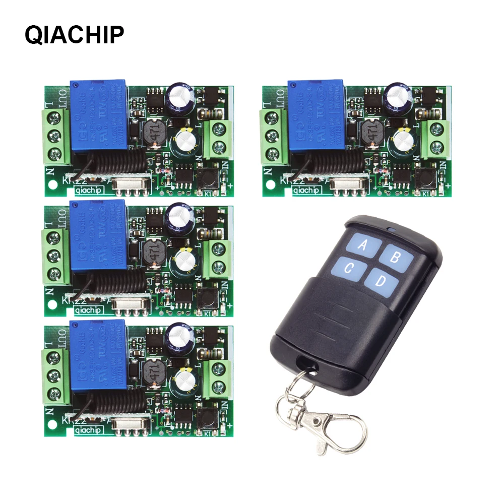 

QIACHIP Transmitter 433.92Mhz universal Wireless Remote Control Switch AC 110V 220V 1CH Relay Receiver For Lamp Garage Door