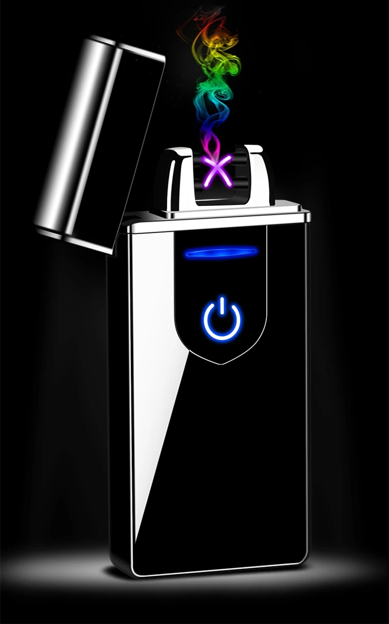Двойной arc светодиодный сенсорный экран зондирование USB петля зарядки безопасный и портативный Зажигалка выбор подарка