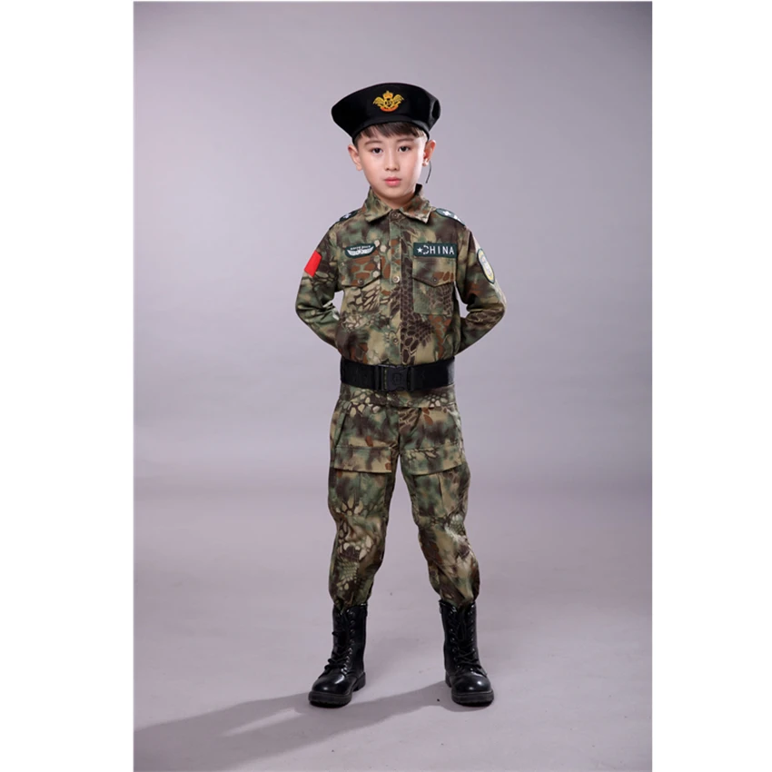 Детские Военные боевые тактические костюмы ACU камуфляжный короткий и длинный