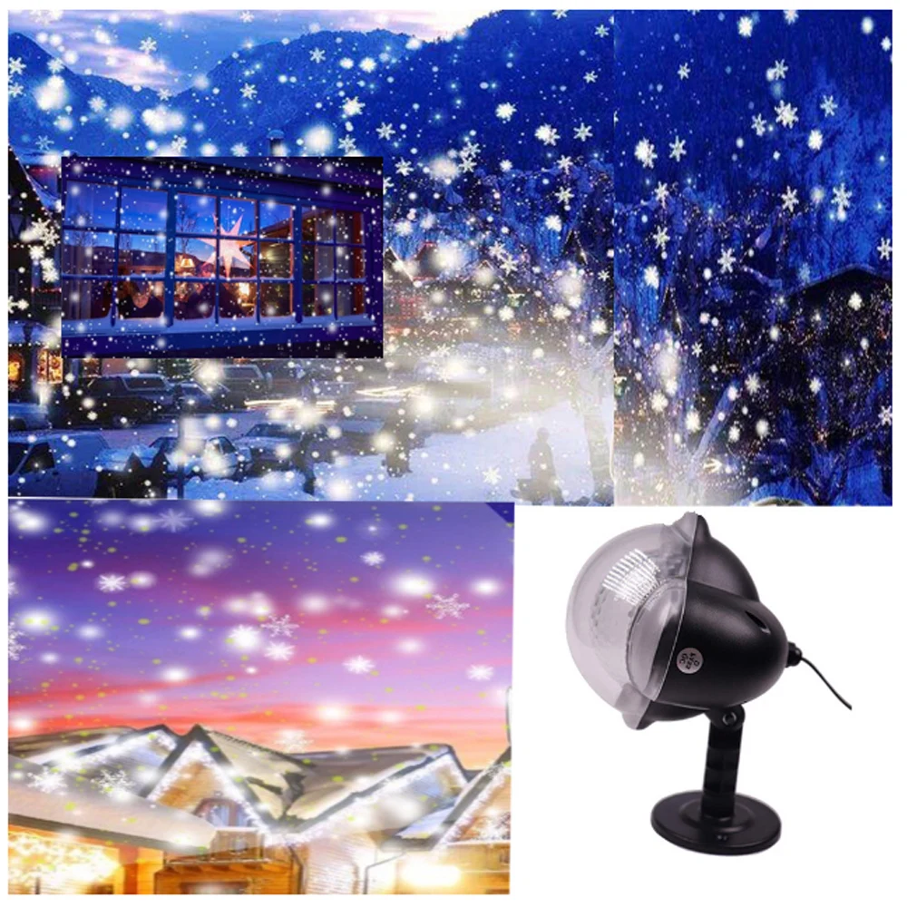 Светодиодный светильник проектор Рождественская лампа для снега с