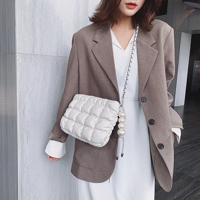 high-quality Women Tote Bag Space Cotton Handbags Lady Winter new Casual Crossbody Down Feather Bale Top-handle Femme | Багаж и сумки