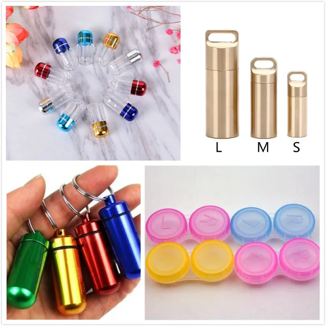 3Sizes Keychain Medicine Box Health Care Waterproof Aluminum Pill Case Bottle Cache Drug Holder Container | Красота и здоровье