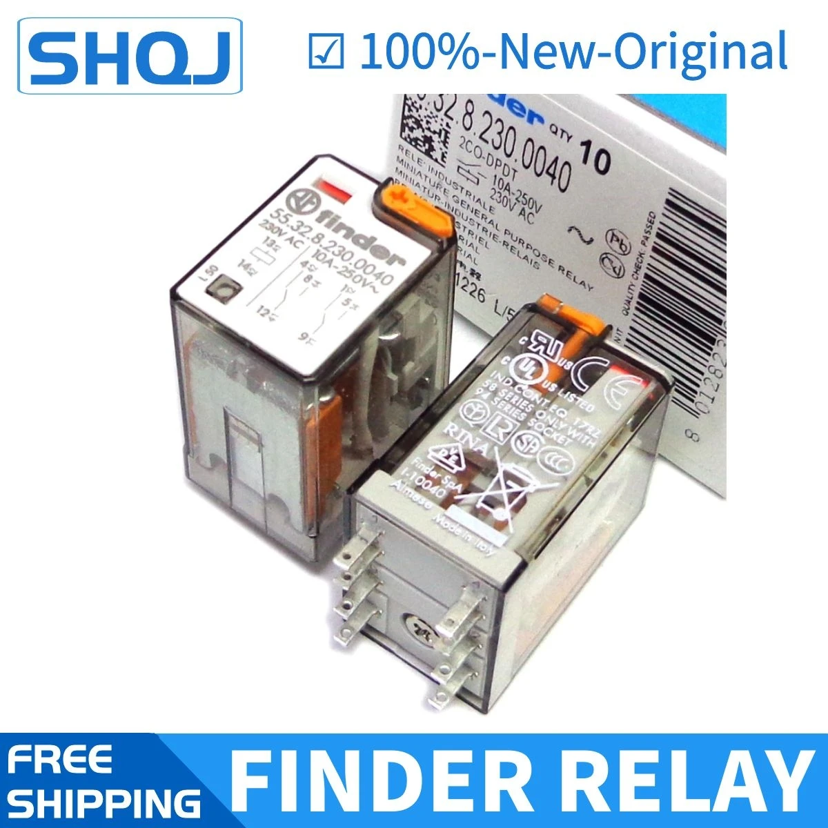 

2PCS finder relay 55.32.8.230.0040 55.34.8.230.0040 230VAC 94.74 94.54.SMA 100%-new-original