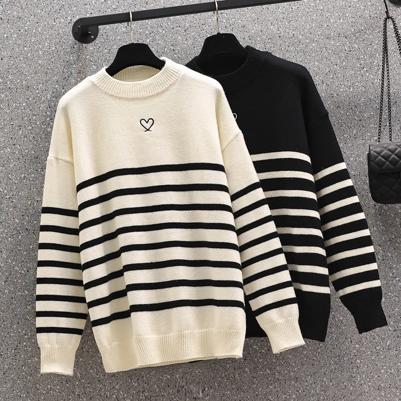 

Женский винтажный трикотажный свитер с круглым вырезом и длинным рукавом