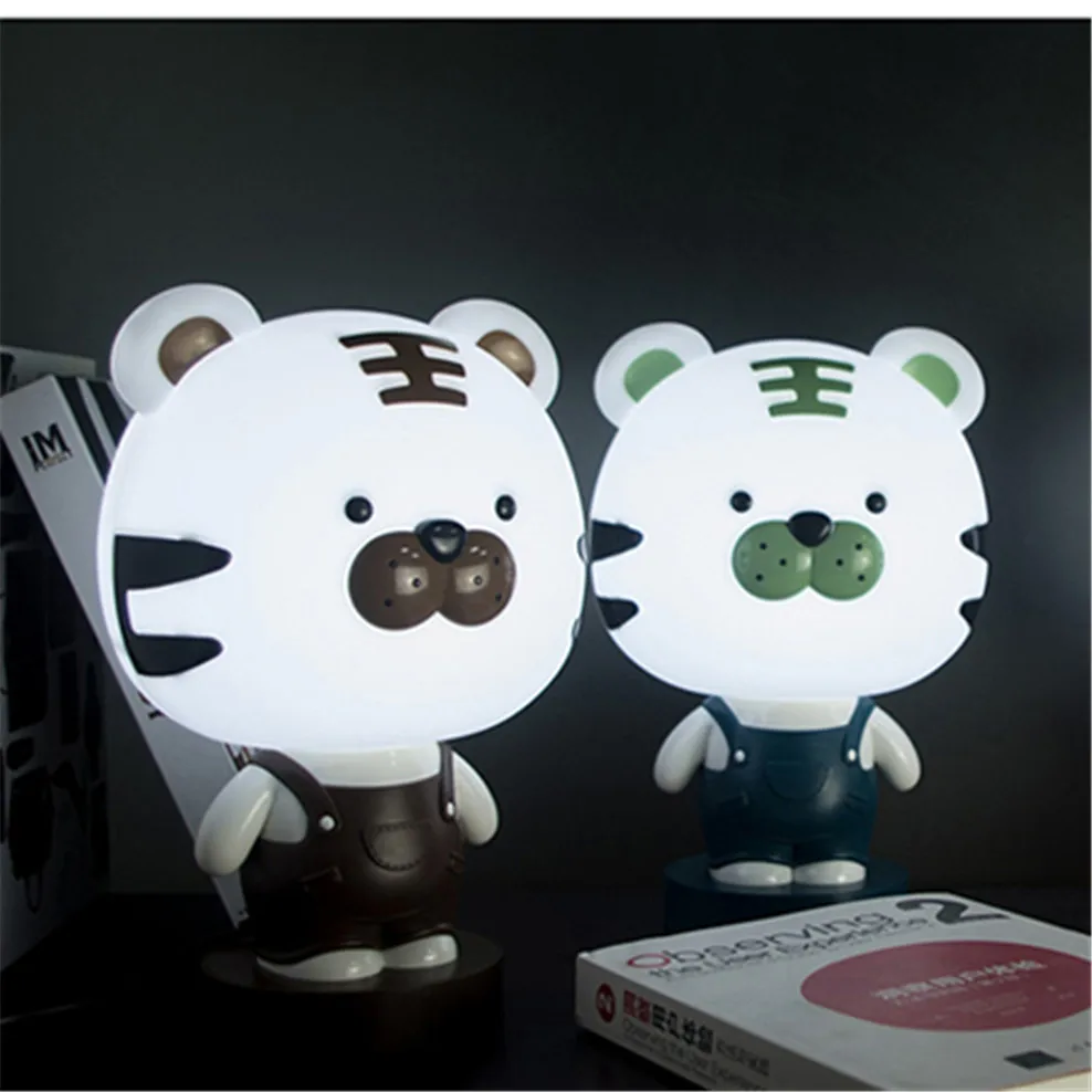 

children cartoon Cartoon tiger table lamp for kids bedroom study baby sleeping nightstand led night light girls birthday gift