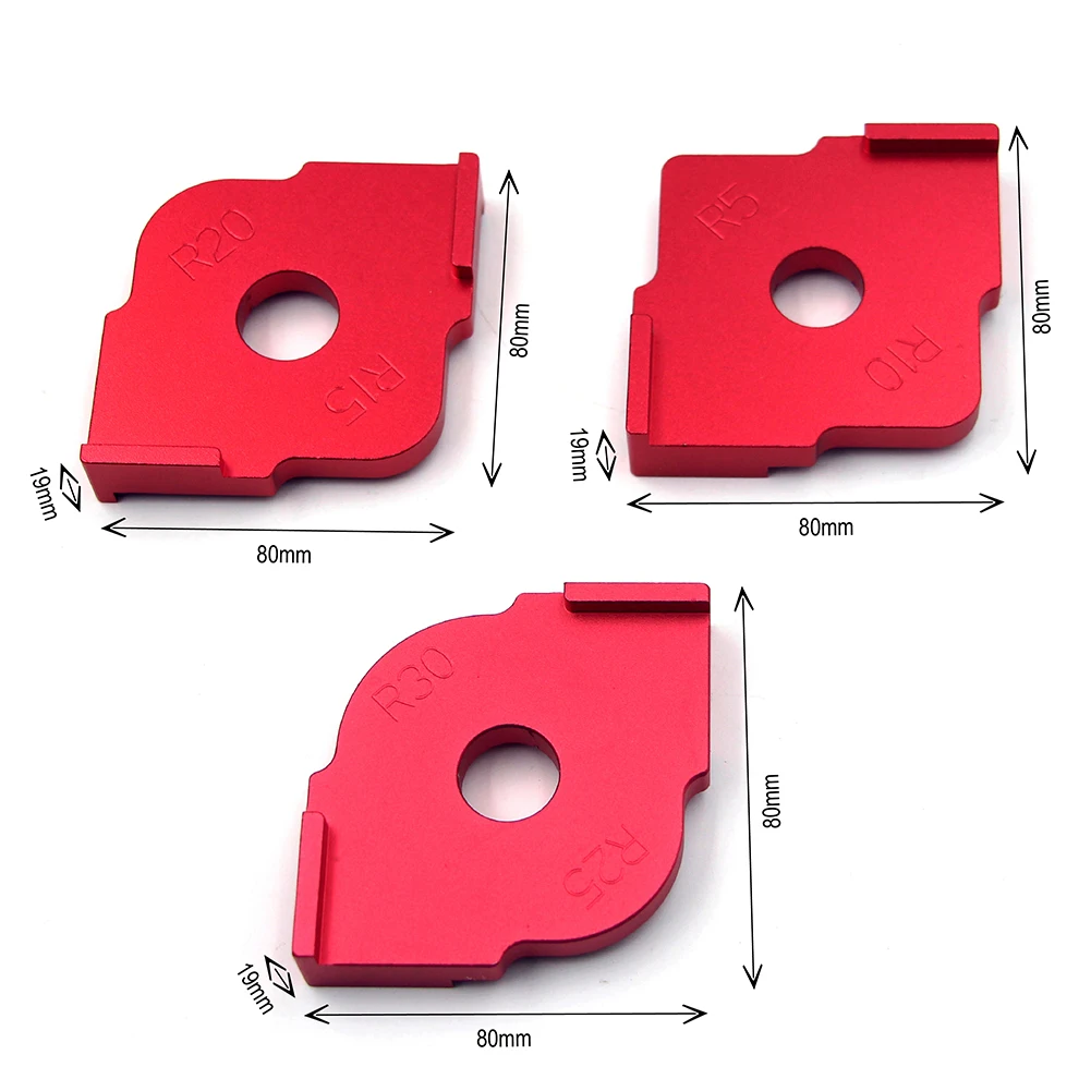 

Aluminum Alloy Radius Quick Jig 3PCS Red Templates Wood Panel Corner Jig