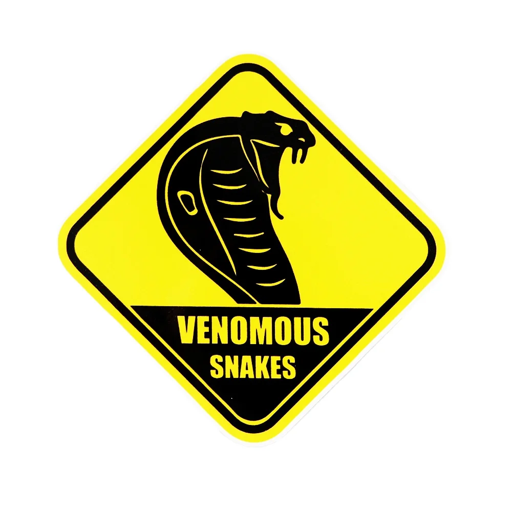 

13cm * 13cm Creative Dangerous Snake Warning Sign Car Sticker PVC Personalized Fashion Auto Waterproof Sunscreen Decal Decorate