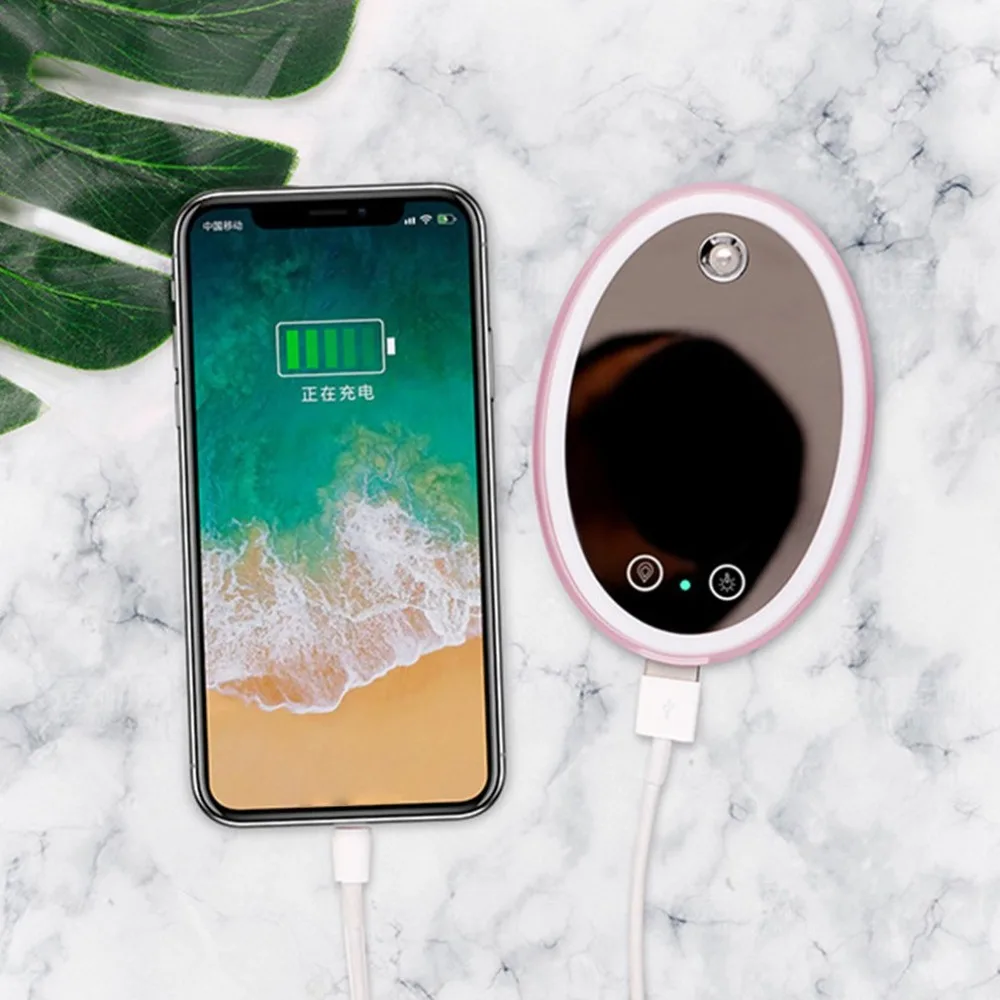 Usb Перезаряжаемый нано-распылитель со светодиодным зеркалом для макияжа |