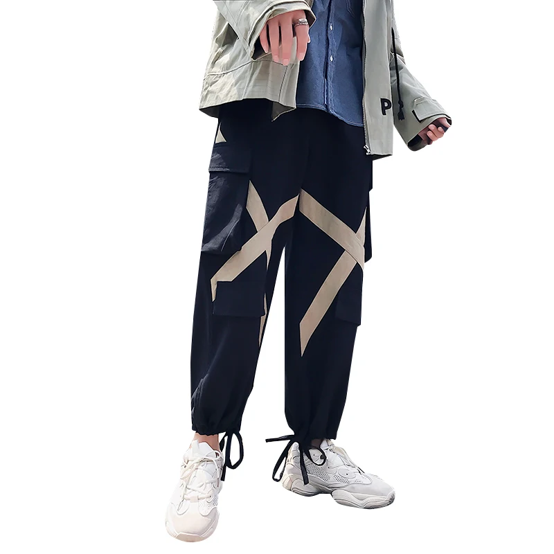 Летние мужские трендовые Комбинезоны повседневные брюки Harajuku по щиколотку
