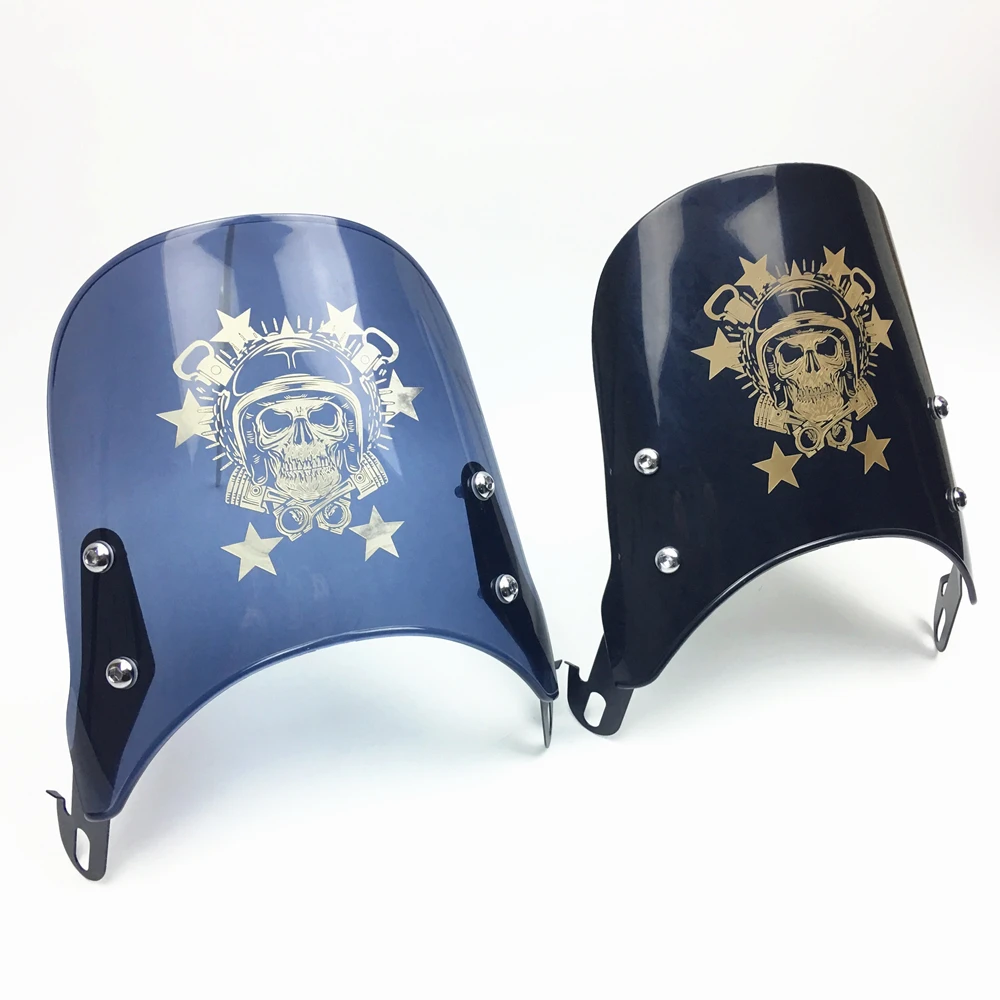 Лобовое стекло 5-7 дюймов для ретро-фар Cafe Racer обтекатель козырек компактный