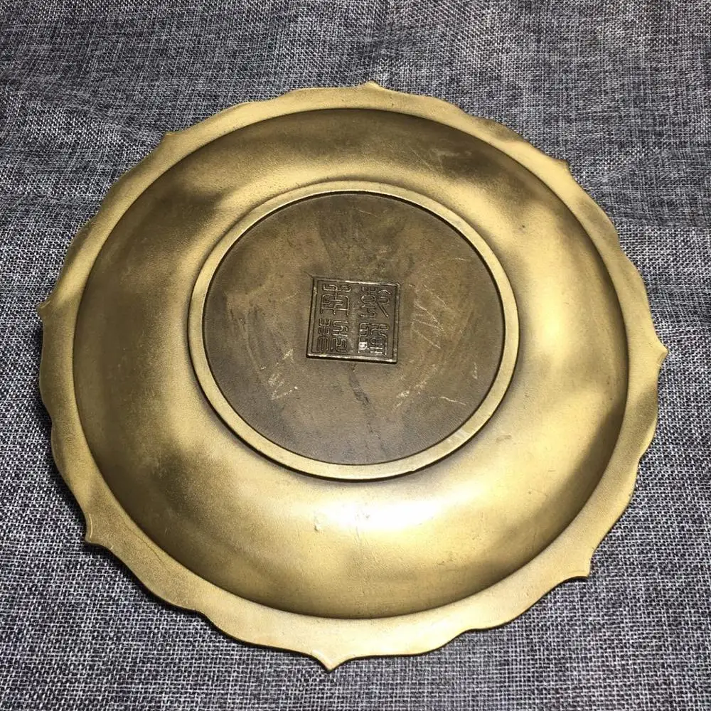 

Chinese Old Copper Collection Pure Copper Kowloon plate