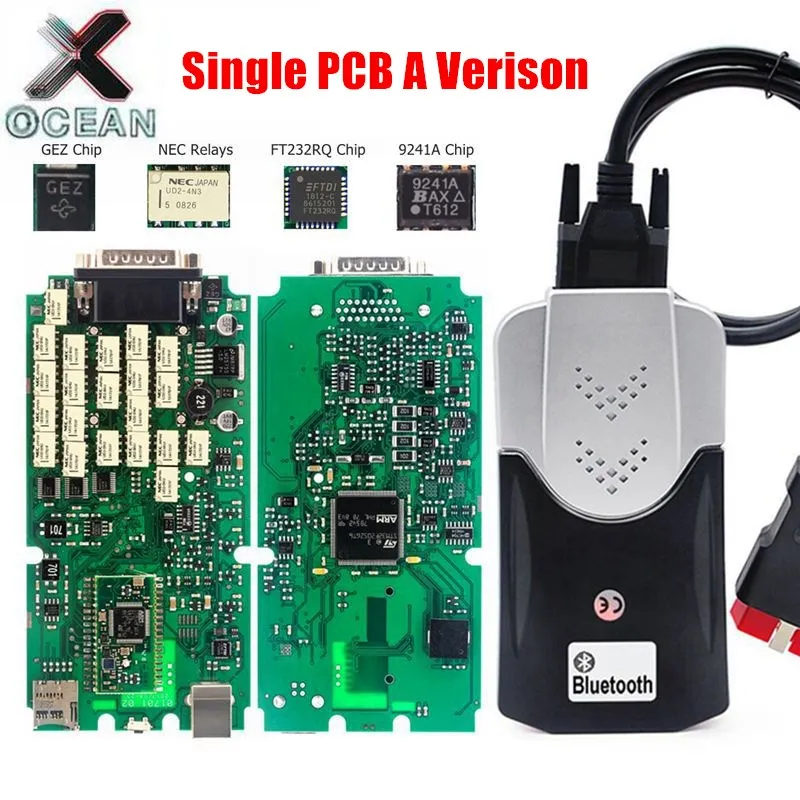 Один зеленый PCB плата A + версия TCS PRO с 9241A FT232RQ чип multidiag pro V2017 R3 NEC Реле DS150cdp OBD2