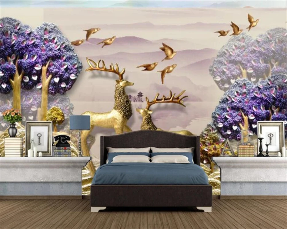 Beibehang пользовательские обои 3d Роспись Новая китайская рельефная фотография фон