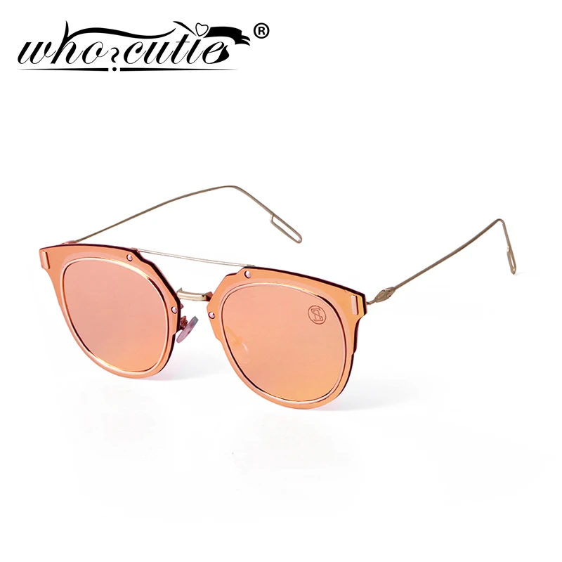 WHO CUTIE зеркальные фиолетовые круглые солнцезащитные очки для мужчин и женщин