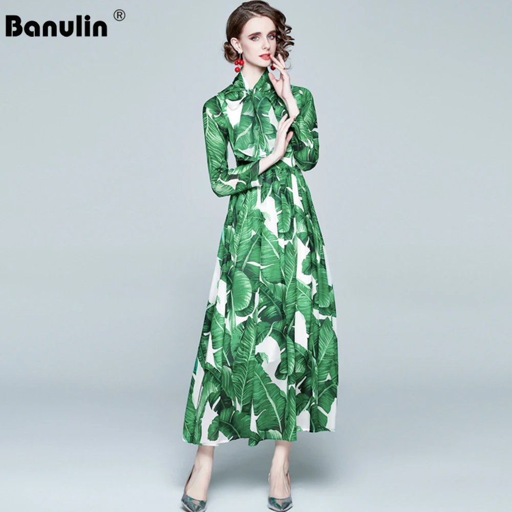 Женское платье макси с длинным рукавом Banulin подиумное дизайнерское повседневное