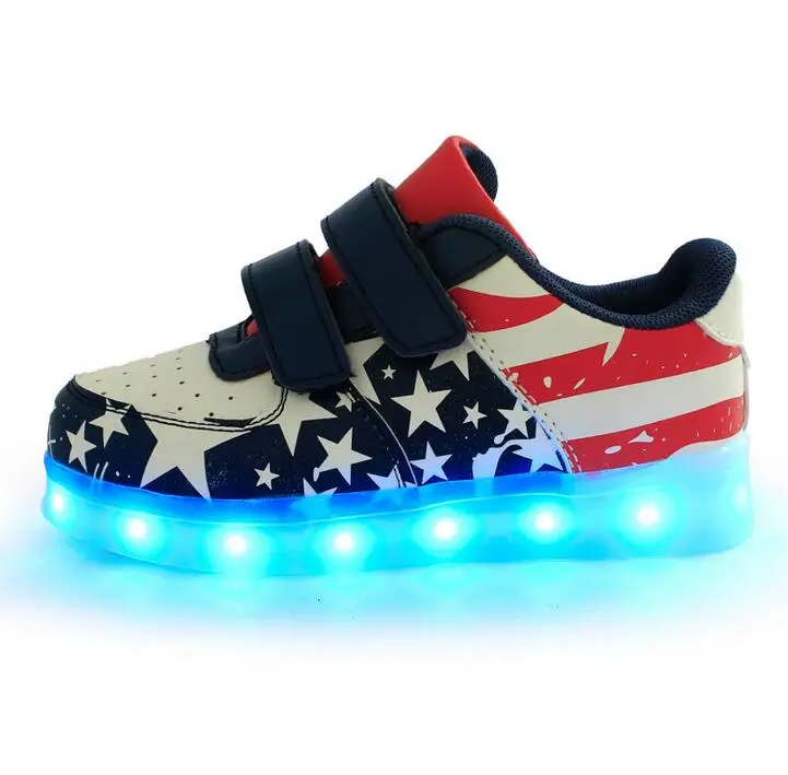 

2018 New USB charging colorful glowing summer student shoes boy fluorescence step lights LED luminous sport sandals of the girls