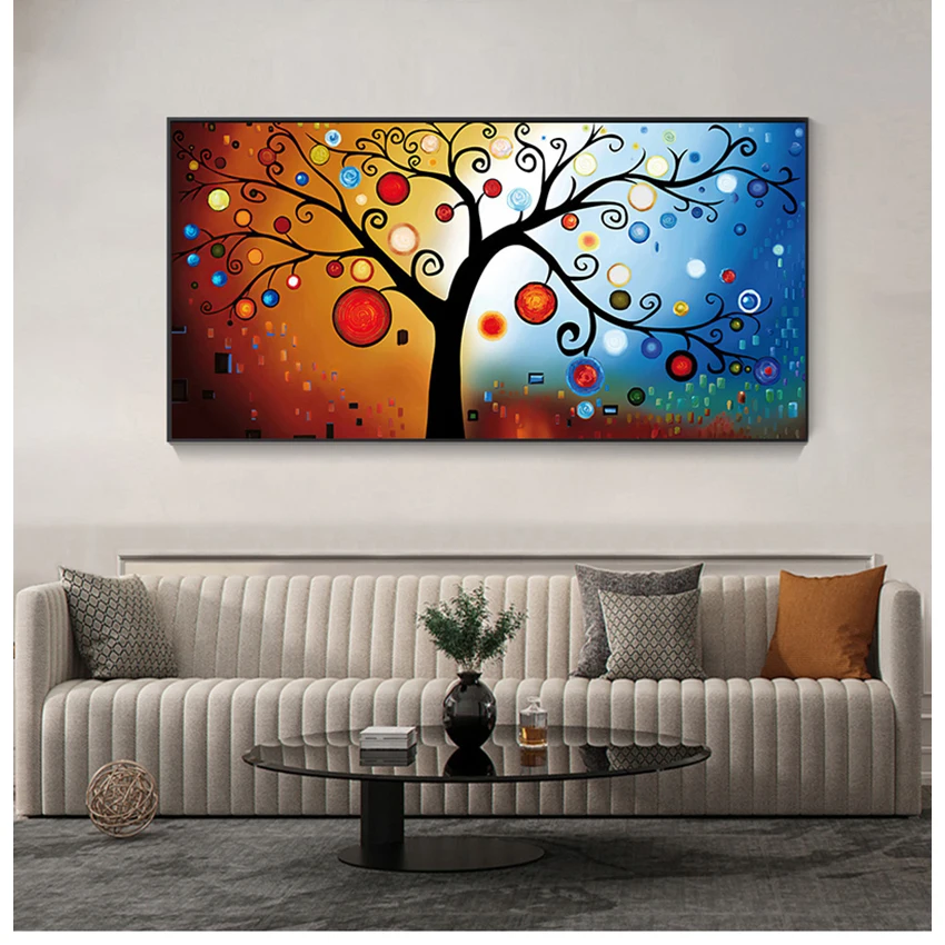 

Wall Art Picture for Living Room Cuadros Decor Abstract Tree Sunset Wave Oil Painting on Canvas Poster and Prints Scandinavian