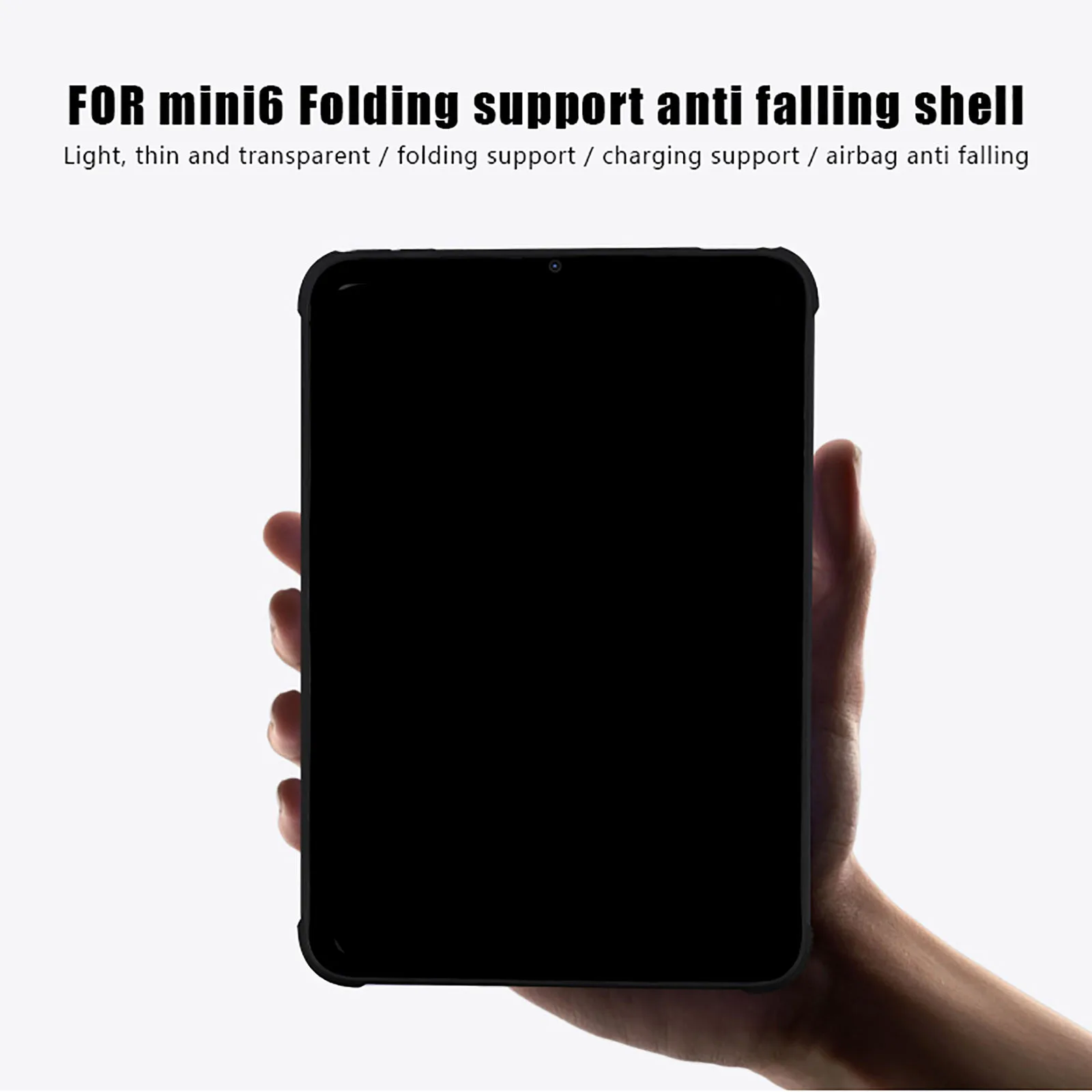 

For Ipad Mini 6 Protective Case Transparent TPU Soft Shell Solid Protective Cover With Pen Slot 8.3 Inches Anti-fall Protector
