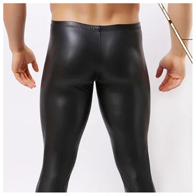 Брюки мужские из искусственной кожи мягкие и удобные тонкие с U-образным вырезом |