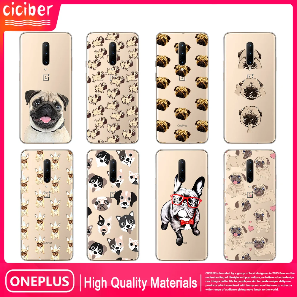 

Cartoon Pug Case For Oneplus 8 Pro 8T 7T 7 6T 6 Nord N10 N100 Pro Glass Phone Cases for one plus 8 1+7 1+7t 1+8t 1+6 1+6t Cover