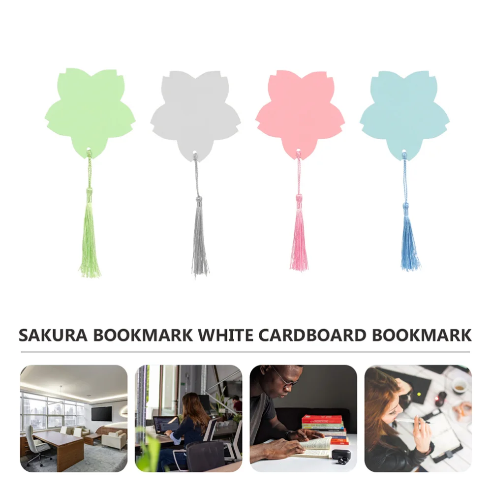 

24pcs Sakura Bookmarks Blank Sakura DIY Bookmarks Book Page Markers