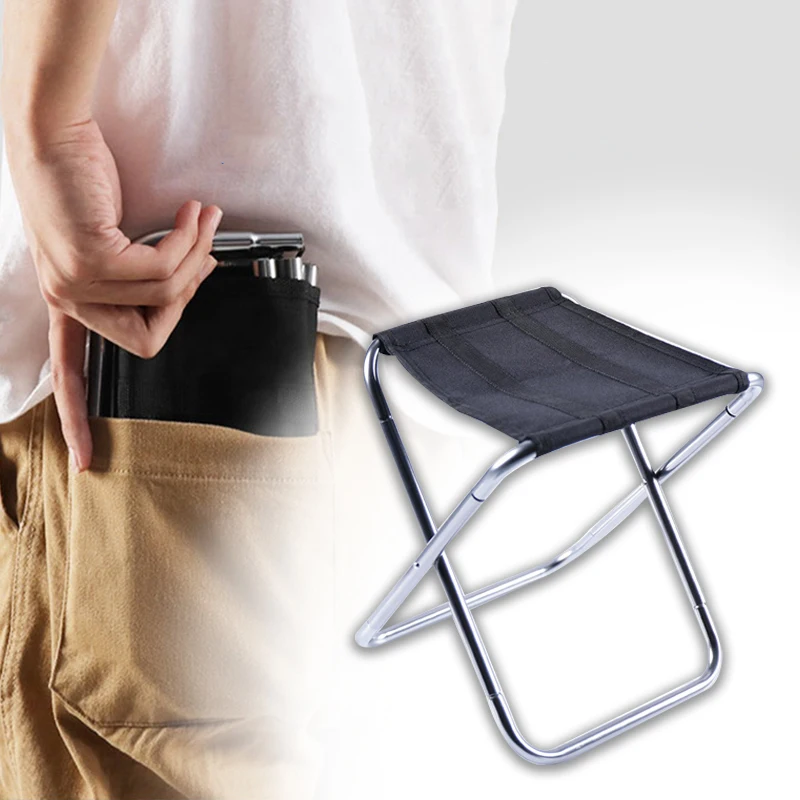 Satin Al Katlanabilir Küçük Sandalye Alüminyum Açık Taşınabilir Ultralight Tabure Balıkçılık Plaj Metro Tren Piknik Kamp Cep Katlanır Sandalye