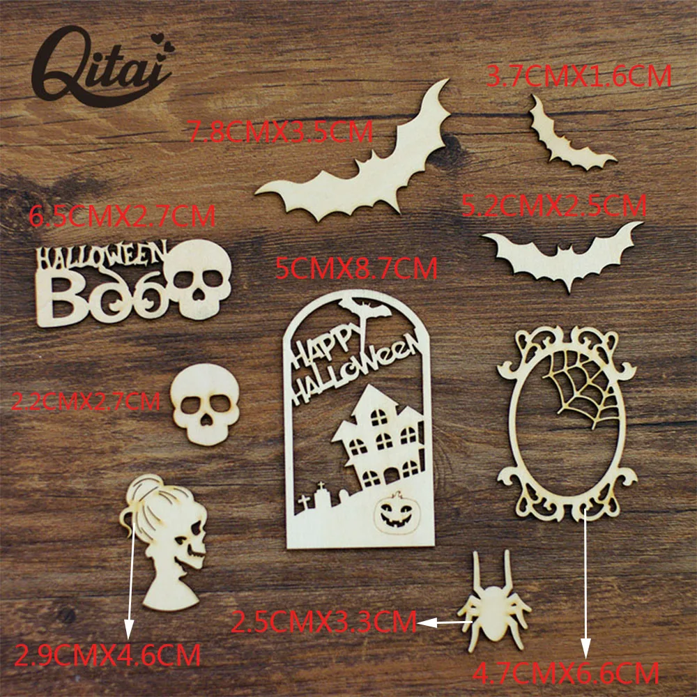 Цитай 28 шт. &quotХэллоуин&quot деревянный фанерный формованный DIY Скрапбукинг летучая