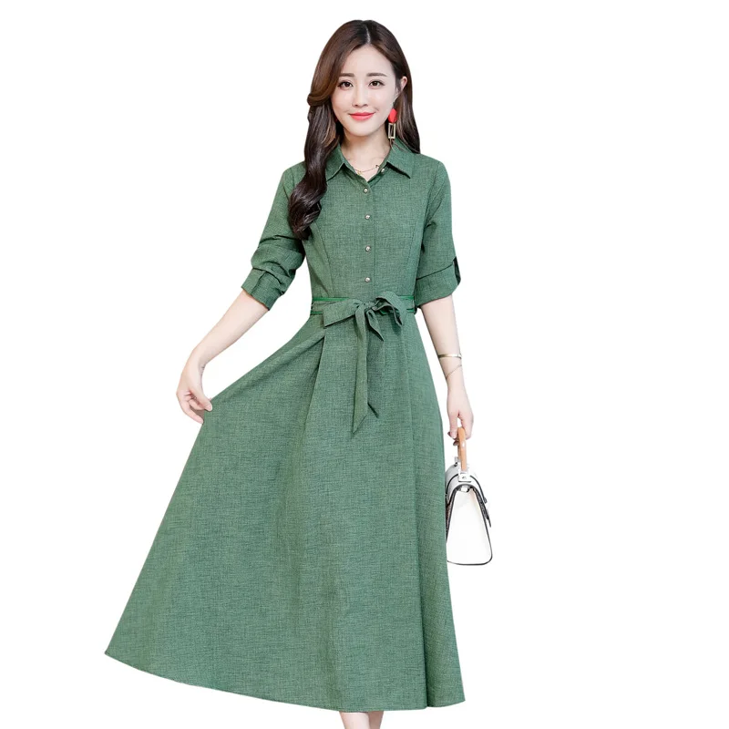 

Slim and slim women's long sleeve dress