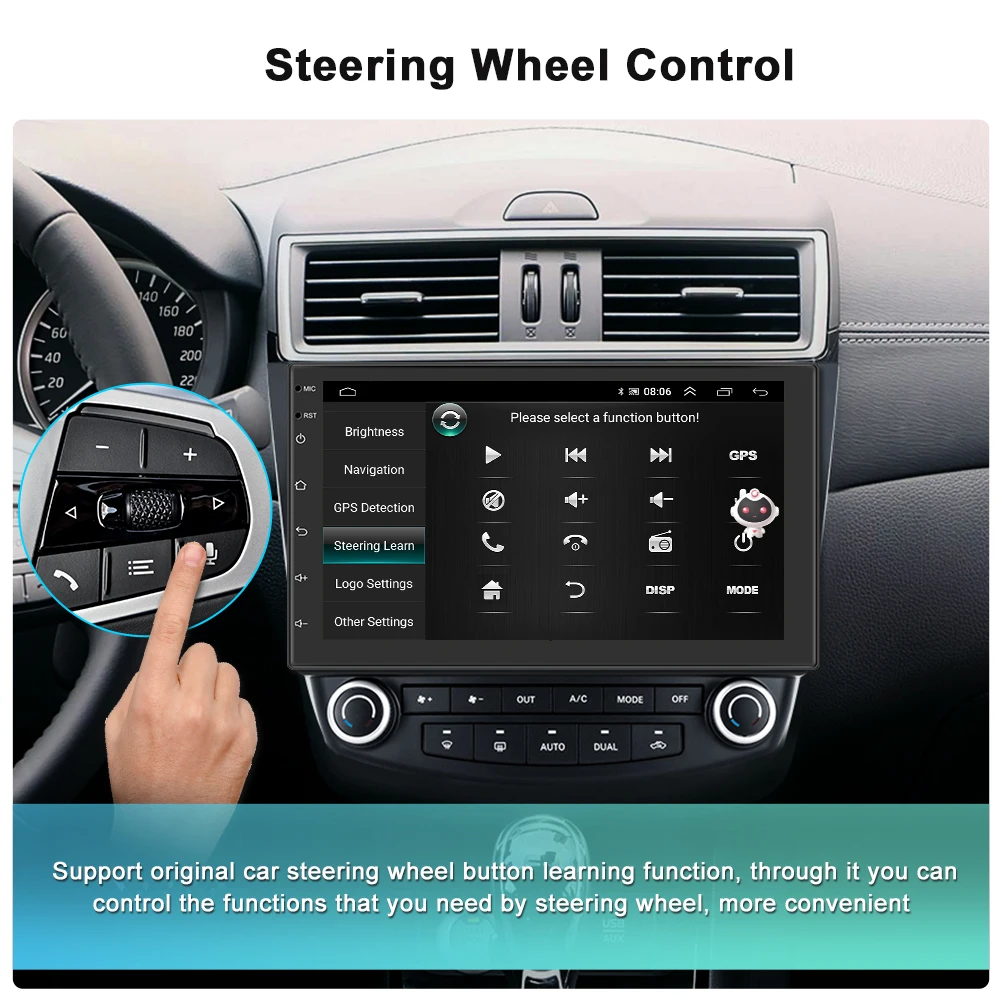 Автомагнитола AMPrime мультимедийный плеер на Android с Bluetooth GPS Wi-Fi 8 ОЗУ + 128 ПЗУ для Toyota VW