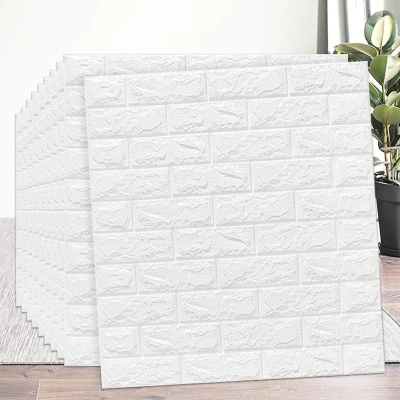 

1PC Self Adhesive Foam Wallpaper Waterproof 3D Brick Wall Panel Living Room Brick Stickers Bedroom Kid Brick Papers Home Decor