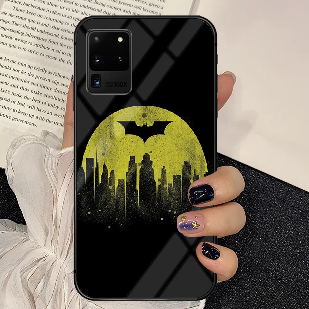 

Batmans Phone Tempered Glass Case Cover For Samsung Galaxy S Note 5 6 9 10 10E 20 21 FE Plus Uitra 3D Soft Black Silicone