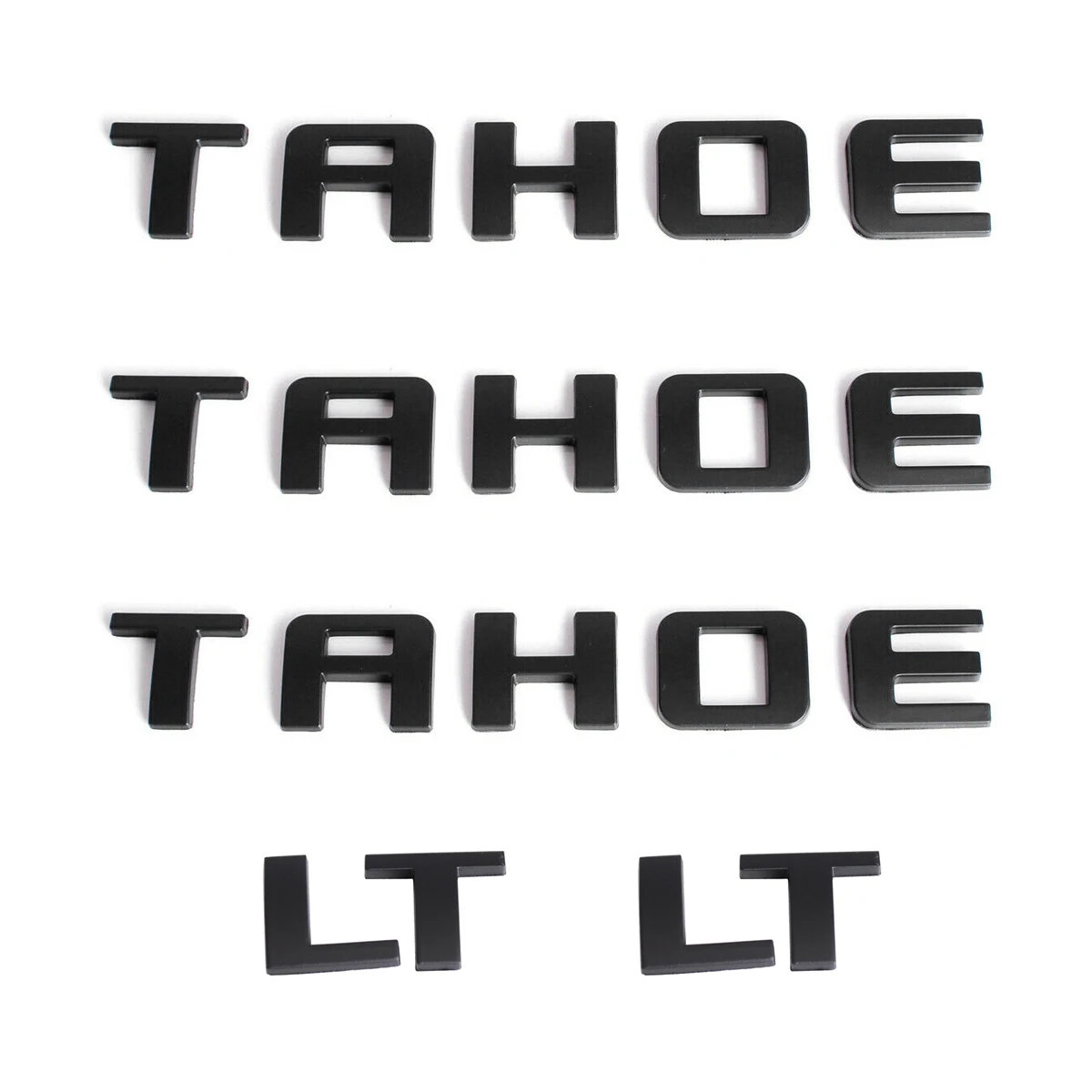 

1 Set Black/Chrome TAHOE LT Door Fender Emblem Rear Trunk Tailgate Badge Nameplate for Chevrolet