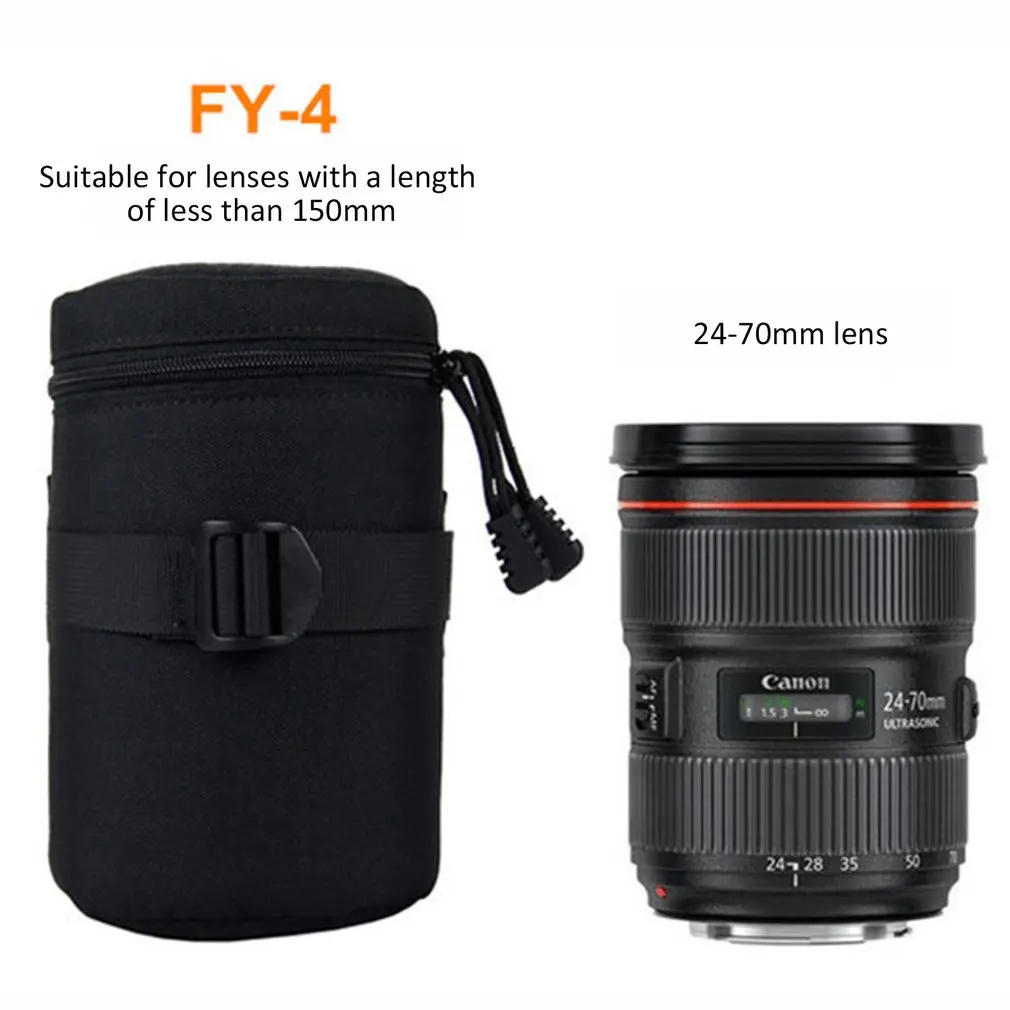 Для DSLR Nikon Canon sony Объективы Высокое качество Черный Водонепроницаемый Мягкий протектор объектив камеры сумка Чехол Размер s m l
