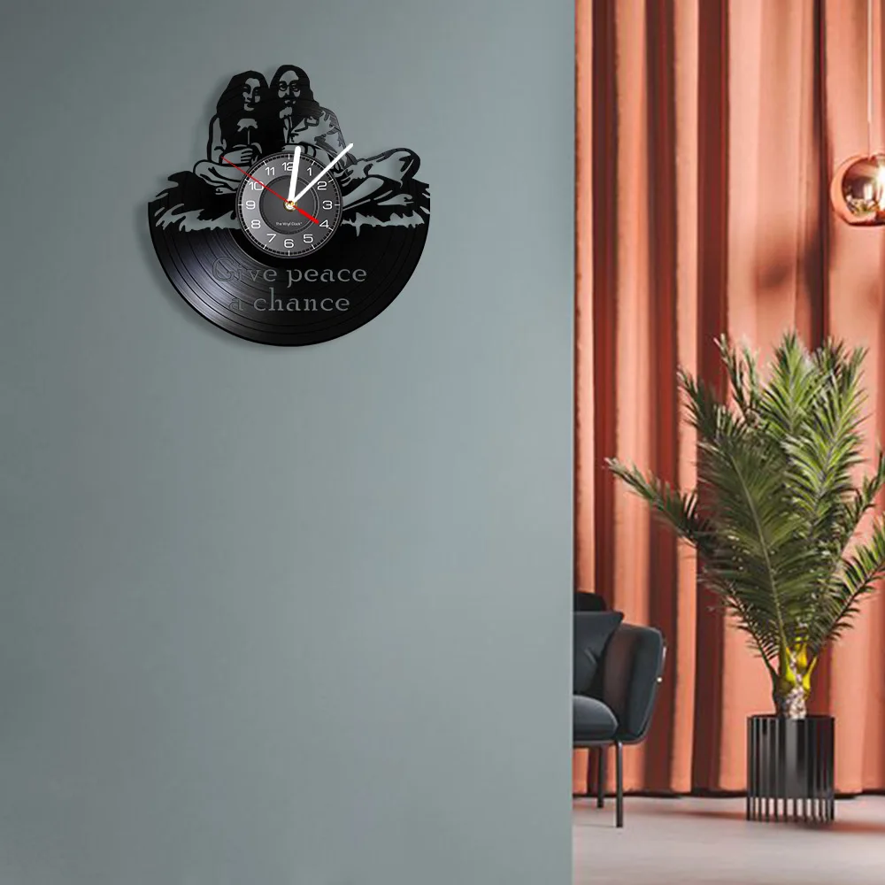 Виниловые настенные часы с цитатами в стиле хиппи монограммой виниловая