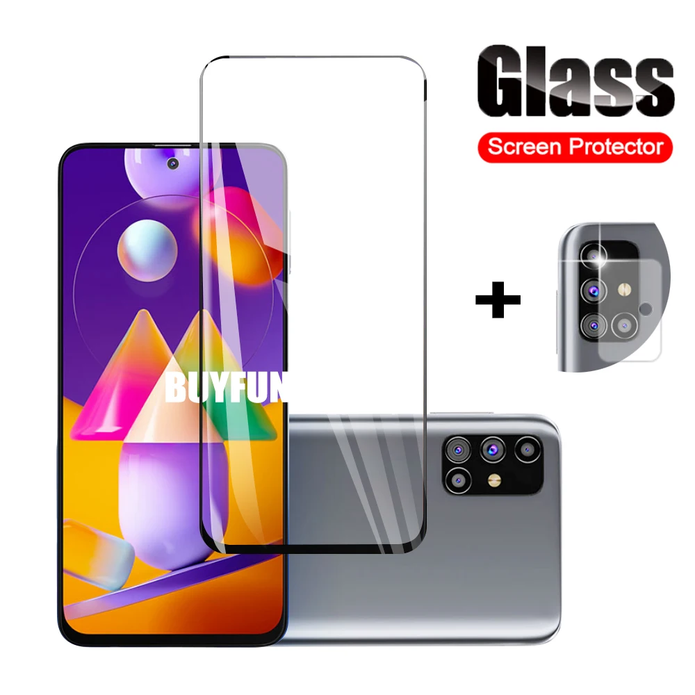 

2 в 1 Защитное стекло для Samsung Galaxy M30 M30S, Защита экрана для Samsung Galaxy M31 M31S M51, закаленное стекло премиум-класса