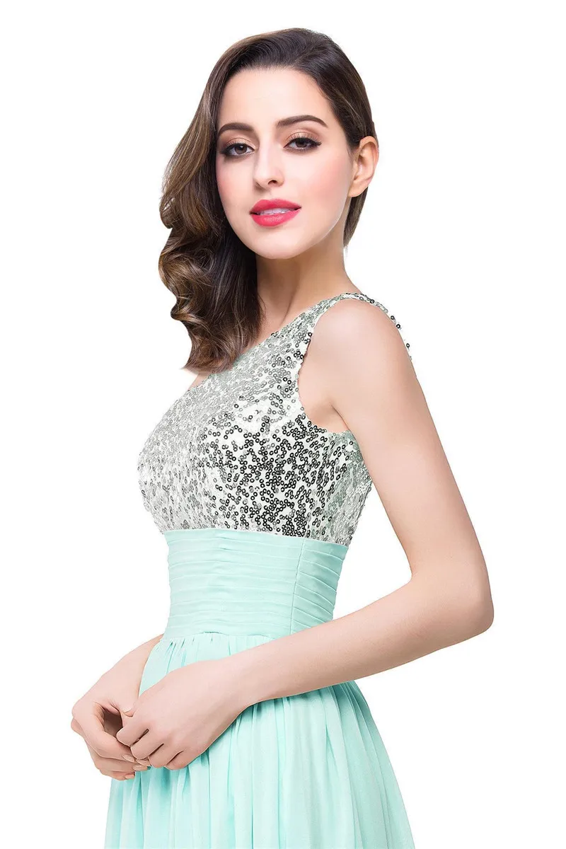 Женское длинное вечернее платье цвета шампанского мятно зеленое ТРАПЕЦИЕВИДНОЕ