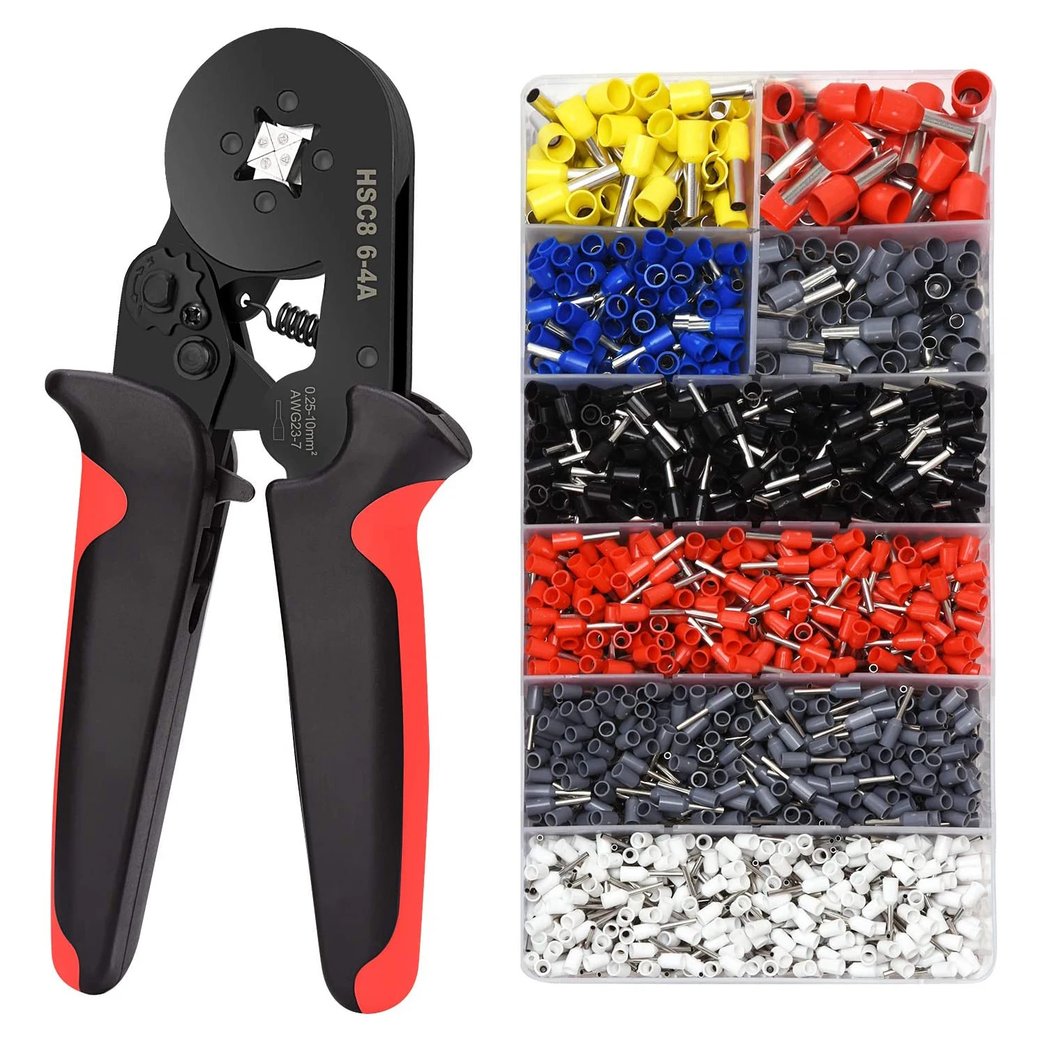 

Ferrule Wire Terminal Kit Crimp Connector Set Insulated Uninsulated Cable Terminals End Ferrules HSC8 6-4A Crimping Pliers Tool