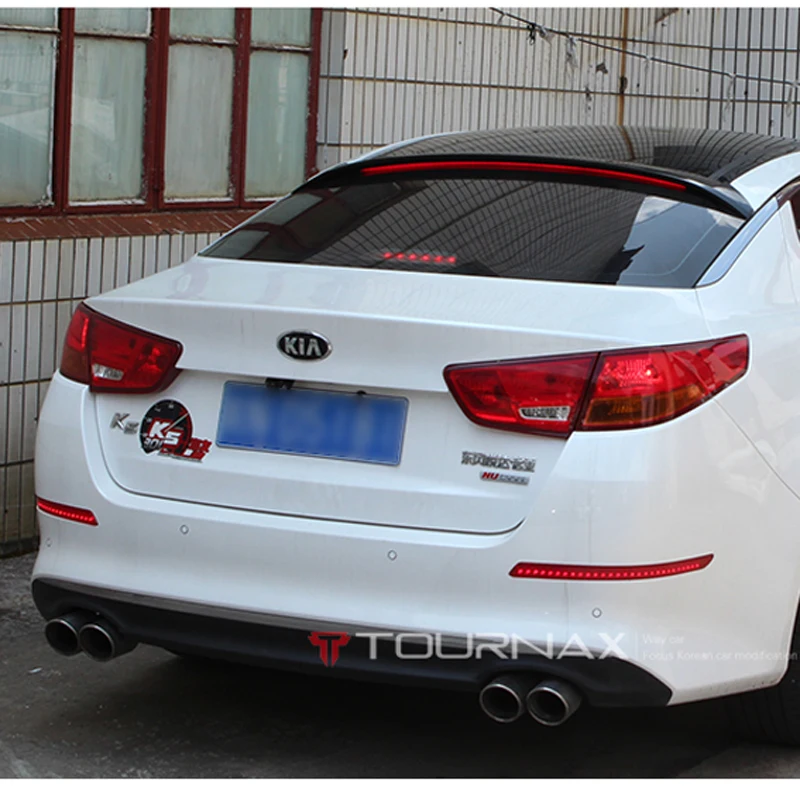 For Kia K5 Optima Car Decoration 2011 2012 2013 2014 2015 ABS Plastic Paint Painting Color Rear Trunk LED Light Roof Spoiler