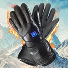 Зимние перчатки с электроподогревом, ветрозащитные велосипедные теплые перчатки с подогревом для сенсорных экранов, перчатки для катания на лыжах, перчатки с подогревом и питанием от USB, вилка стандарта США