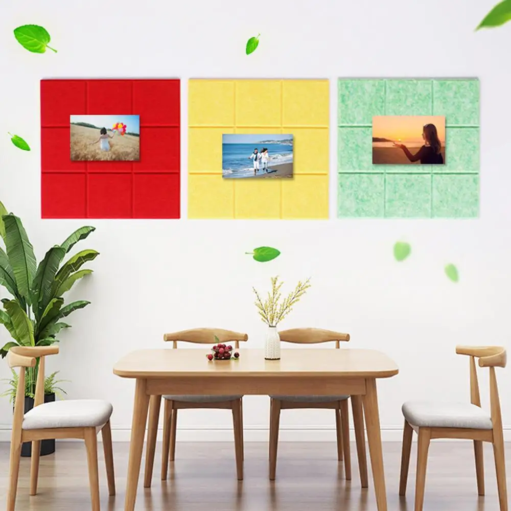 Квадратная самоклеящаяся разноцветная DIY твердая войлочная Настенная Наклейка